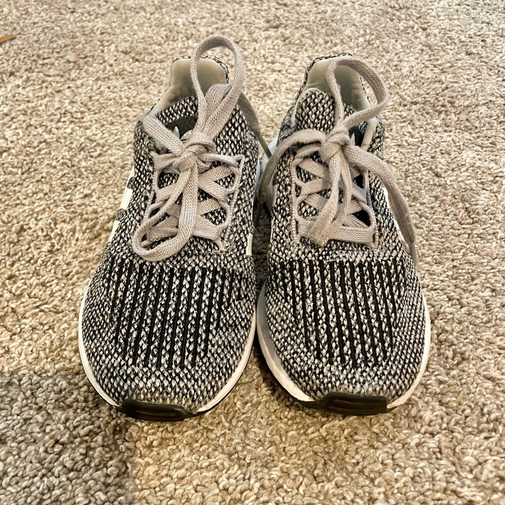 Adidas Black and White Knit Sneakers